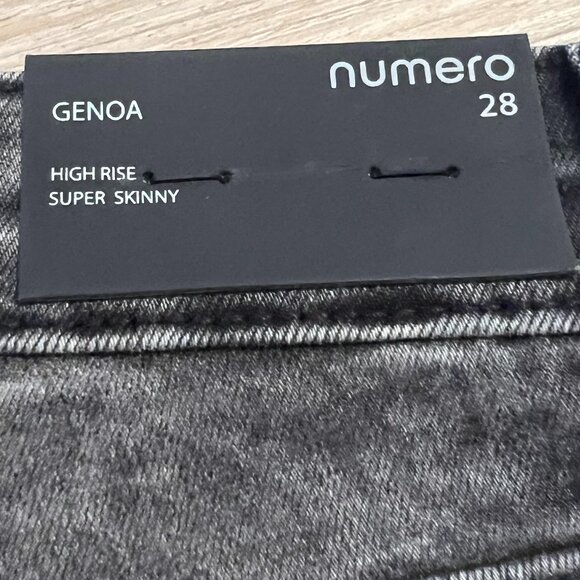 Numero Genoa High-Rise Super Skinny Jeans - Dark Smoke - Size 28 - Picture 4 of 9